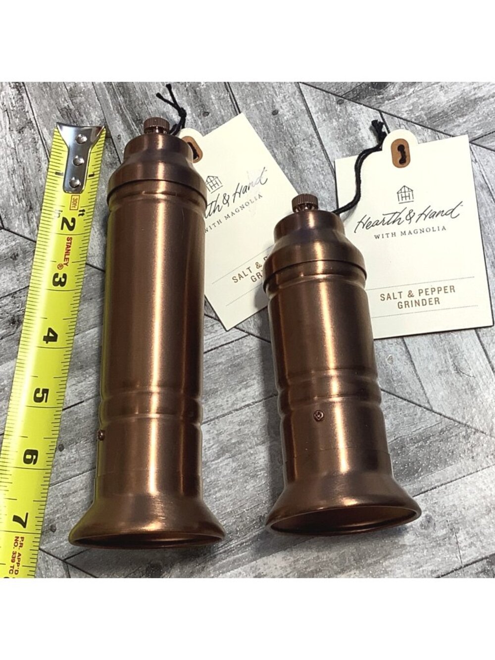 Set of Hearth & Hand Magnolia Copper Finish Salt & Pepper Grinder - Picture 5 of 6